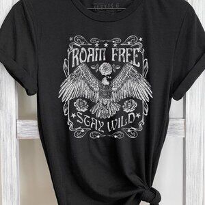 Roam Free Stay Wild Graphic Tee, Boho Stay Wild Shirt, Roam Free Shirt